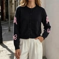thumbnail image 6 of Iroehba Cardigan Sweaters for Women Long Sleeve Button Down Crew Neck Knit Tops Relaxed Cut Elegant Casual Outerwear for Daily Wear, 6 of 6