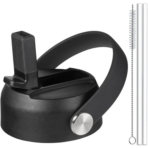 Straw Lid for Hydro  Flask Wide Mouth 32 40 oz, Straw Lids with Flexible Handle and Straws compatible with Hydro  Flask, Replacement Sports Flex Cap Wide Mouth Top 32 40 oz(1PC)