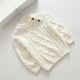 thumbnail image 1 of Cowsor Toddler Neck Ribbed Knit Sweater Baby Boys Girls Fall Winter Cozy Soft Warm Pullover Chunky Striped Sweatshirt, 1 of 5