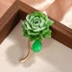 thumbnail image 5 of 1 x Broche de flor de peonía verde para mujer, broche de flor, ramillete de abrigo verde, metal, 5 of 5