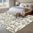 thumbnail image 5 of Spring Flowers Large Area Rugs for Bedroom Living Room, Soft Non Slip Carpet Bedside Rug, Farmhouse Sage Green Pastoral Floral Leaf Rectangular Floor Cover Kitchen Accent Rug 5'x8' for Office, 5 of 9