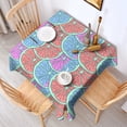 thumbnail image 2 of Pink Blue Lemon Fruit Slices Square Tablecloth,Waterproof Square Table Cover,Wipeable Spillproof Washable Table Cover for Home Kitchen Party Decor 42"X42"(107x107cm), 2 of 6