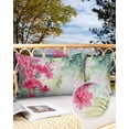 thumbnail image 3 of Outdoor Waterproof Pillow Covers Pack of 2, Summer Red Flowers Pastoral Butterfly Decorative Throw Pillowcases Cushion Covers for Garden Patio Tent Sofa Couch, 20x12 inch, 3 of 8