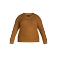 thumbnail image 2 of What's Next Women's Plus Waffle Knit V Neck Sweater, Lightweight, Sizes 1X-4X, 2 of 5