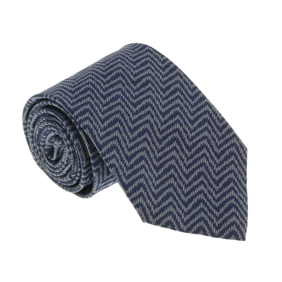 Missoni U5066 Navy Blue/Gray chevron 100% Silk Tie