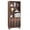 Black,walnut, variant on MIYZEAL 71" Tall Walnut Bookcase, 5-Tier Bookshelf with Storage Cabinet & Adjustable Shelves, Mid-Century Freestanding Display Cabinet for Living Room, Home Office