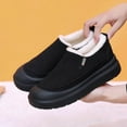 thumbnail image 3 of Men's Warm Platform Cotton Shoes Comfortable Plush Slip On Sneakers Fleece Lined Non Slip Short Chelsea Boots Black Size 8.5, 3 of 9