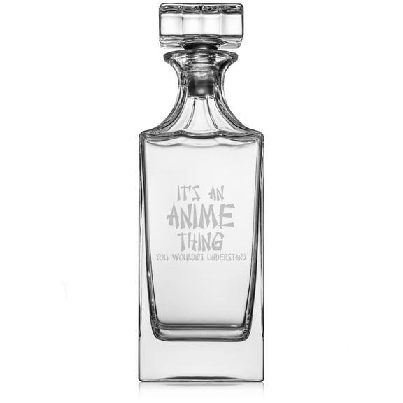 30 oz Glass Whiskey Decanter with Glass Stopper Gift It's An Anime Thing