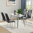thumbnail image 5 of Set of 8 Modern Dining Chairs, Black PU Faux Leather Padded Seat with Metal Legs for Dining Room, 5 of 10