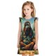 thumbnail image 1 of Balery Forest Meditating Gorilla Camisón de princesa para niñas, pijama de algodón con mangas abullonadas, suave y bonito.-Small, 1 of 6