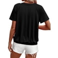 thumbnail image 3 of Camisetas Casuales de Verano para Mujer, Camisetas de Corta con Cuello en V, Camisetas Negras M, 3 of 7