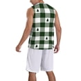 thumbnail image 2 of Sikiie Green White Lumberjack Plaid Basketball Jersey Reversible Men's Mesh Athletic Sports Shirts Training Practice S-4XL, 2 of 6