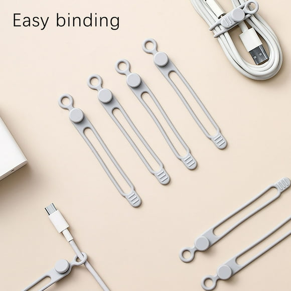 Dvkptbk Rubber Tie Multifunctional Silicone Cable Tie Straps Strong Tie Mouth with Cable Ties with Data Cable Organizer Storage Belt Tools on Clearance