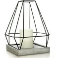 thumbnail image 5 of Hosley 11-Inch Geo Metal Pillar Candle Holder Lantern – Mid Century Modern Candle Decor for Home, Farmhouse, Wedding, Parties & Office – Decorative Iron Candle Holder for Tabletop or Centerpiece, 5 of 10
