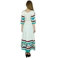 thumbnail image 5 of Bimba Women White Flaired Anarkali Kurta Kurti Floral Spring Summer Maxi Blouse, 5 of 8