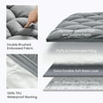 thumbnail image 5 of Sonive Mattress Pad Waterproof Ultra Fluffy Soft Breathable Noiseless Quilted Fitted Mattress Protector Premuim Alternative Filling Topper Deep Pocket up to 21" (Grey, Cal King), 5 of 7