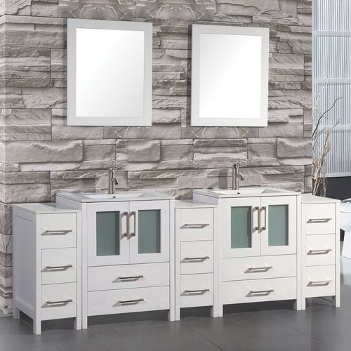 MTD Vanities Argentina 84'' Double Sink Bathroom Vanity Set with Mirror