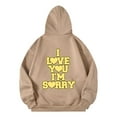 thumbnail image 6 of Shadoumai I Love You I'M Sorry Hoodies Sweatshirt For Women Letter Print Long Sleeve Teens Oversize Casual Fall Sweatshirt Clothes, 6 of 7
