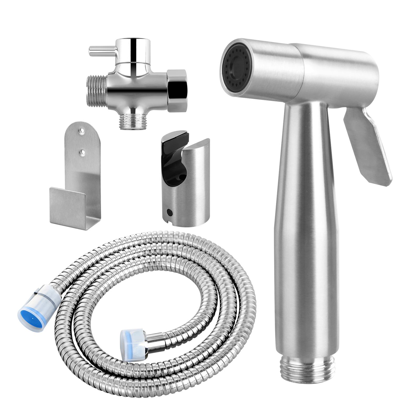 Stainless Steel Handheld Bidet Spray Shower Head Shattaf Toilet Adapter