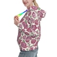 thumbnail image 2 of Fotbe Rose Flowers Pattern Womens Long Sleeve Hoodie, Pullover Hooded Sweatshirt, Kangaroo Pocket Hoodie with Eye-catching Drawstrings-Large, 2 of 7