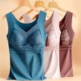 thumbnail image 4 of Chaleco térmico de terciopelo con encaje lijado de doble cara, base de copa fija de una pieza para mujer, ropa interior térmica sin costuras engrosada, 4 of 6
