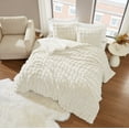 thumbnail image 5 of Brooklyn Loom Bubble Faux Fur 100% Microfiber Polyester  2 Piece Twin XL Comforter Set in Ivory, All Season, Adult Size, OEKO-TEX Certified, 5 of 11