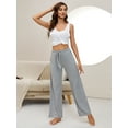 thumbnail image 4 of U2SKIIN Women's Pajamas Pants, Soft Lounge Wide Leg Lightweight Sleep Pj Bottoms,(Light Grey Mel.,2XL), 4 of 5