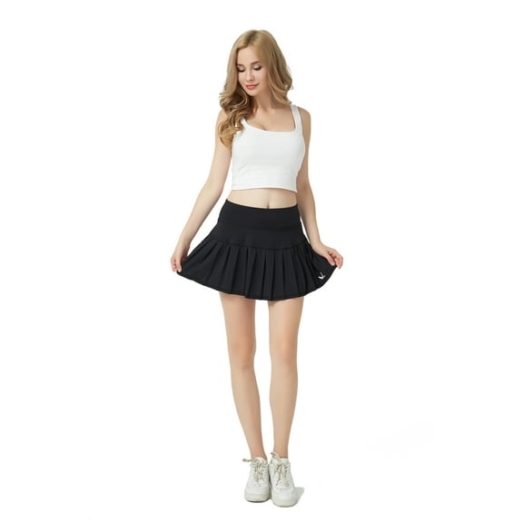 Womens Athletic Cycling Running Pleated High Waist Tennis Skort Skirt