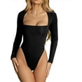 thumbnail image 6 of SMZ Long Sleeve Bodysuits for Women, Square Neck Body Suits for Womens, Womens Clothing Long Sleeve Bodysuit, 6 of 6