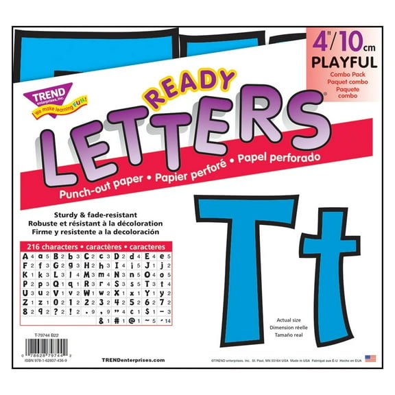 Trend Enterprises Playful Ready Letters, 4 Inches, Blue, Set of 216