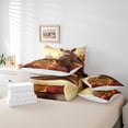 thumbnail image 4 of Ensemble de Literie 7 Pcs Cheval Lit Complet en Sac, Ensembles de Literie Fleurs Roses Animaux Western Drap-Housse, Ensemble de Draps Décor Ferme avec Couette, 4 of 6