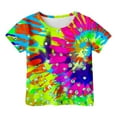 thumbnail image 3 of WhouRiu Toddler Boys Tshirts Short Sleeve Neon Tie Dye Prints T Shirt Kids Fashion Soft Tee Tops Pink,Sizes 3-4, 3 of 3