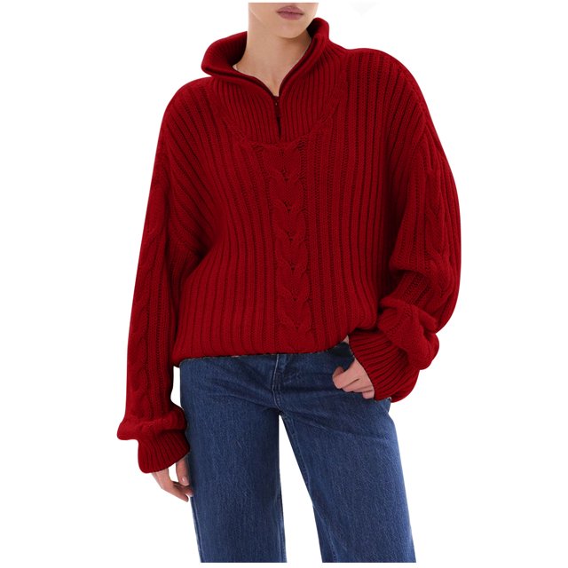Qiopertar Mode Femmes Blouse Décontractée à Manches Longues Tricotée Col en V Pull Offres de la Semaine Liquidation à Moins de 5$ jusqu'à 90 % de Réduction