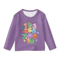 thumbnail image 4 of Girls' Tops Kids Unisex Number Print Long Sleeve Pullover Sweater Casual Girls Clothes Purple 5-6 Years, 4 of 4
