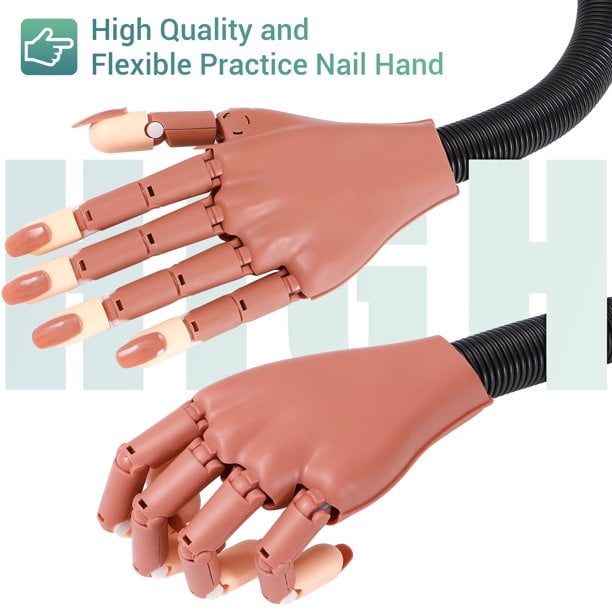 Professional Adjustable Angle Bendable Manicure Nail Practice Hand
