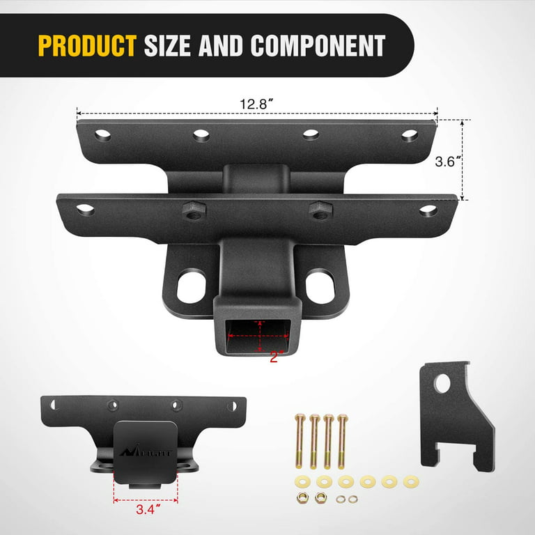 Nilight 2 Inch Rear Bumper Tow Trailer Hitch Receiver Kit Compatible for Jeep  Wrangler JL JLU 4 Door & 2 Door Unlimited 2018-2021 (Exclude JK Models) 