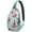 Funny Cartoon, variant on Tribal Style Sling Backpack for Women Men, Artistic Ink Style Lightweight Travel Crossbody Bag for Hiking Outdoors