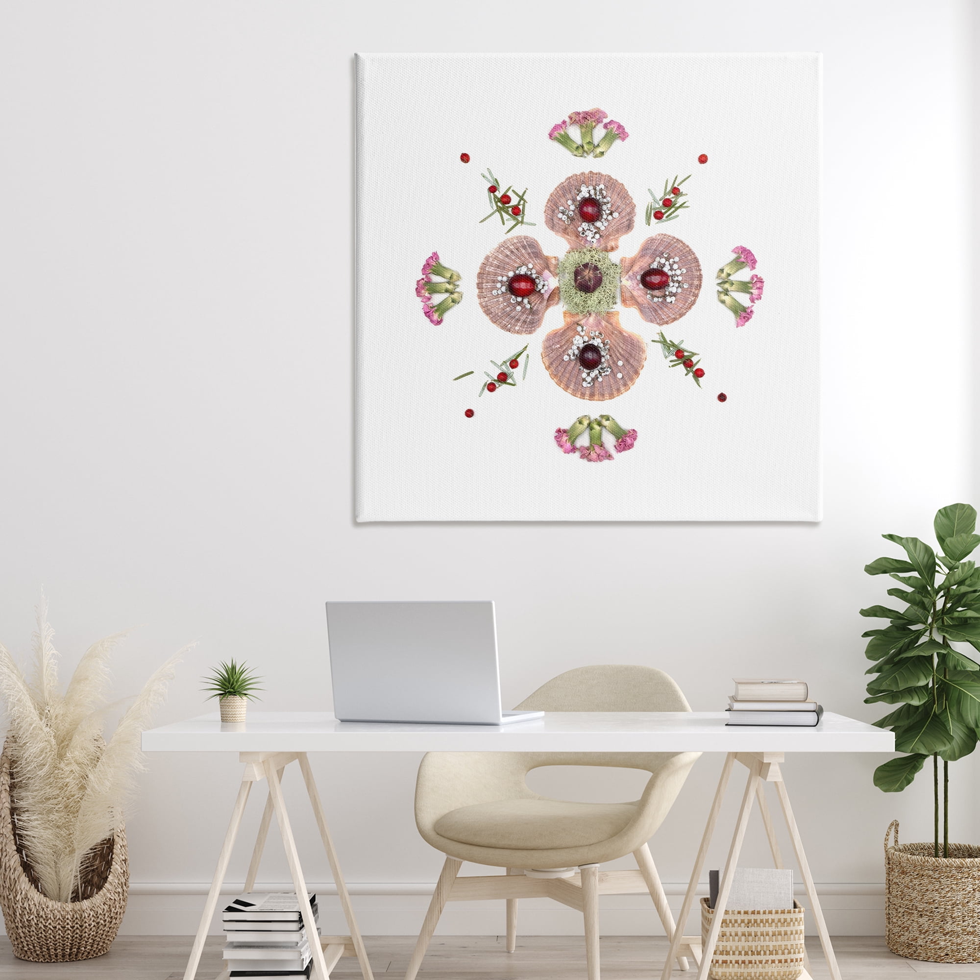 Stupell Industries Clam Shells & Botanicals Pattern Canvas Wall Art, design by Beth Adoette