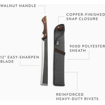 Japanese NATA Tool - Full Tang Machete for Yard Work - Balanced for Controlled Chopping & Cutting - Hunting Machete Knife with Sheath - Hardwood Walnut Handle - Stainless Steel Blade