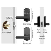 KFFKFF Keyless Entry Door Lock with Handle, Electronic Door Lever with Keypad, Programmable User Codes, Keyed Access, Auto Locking, Privacy Password Protection, Illuminated Keypad