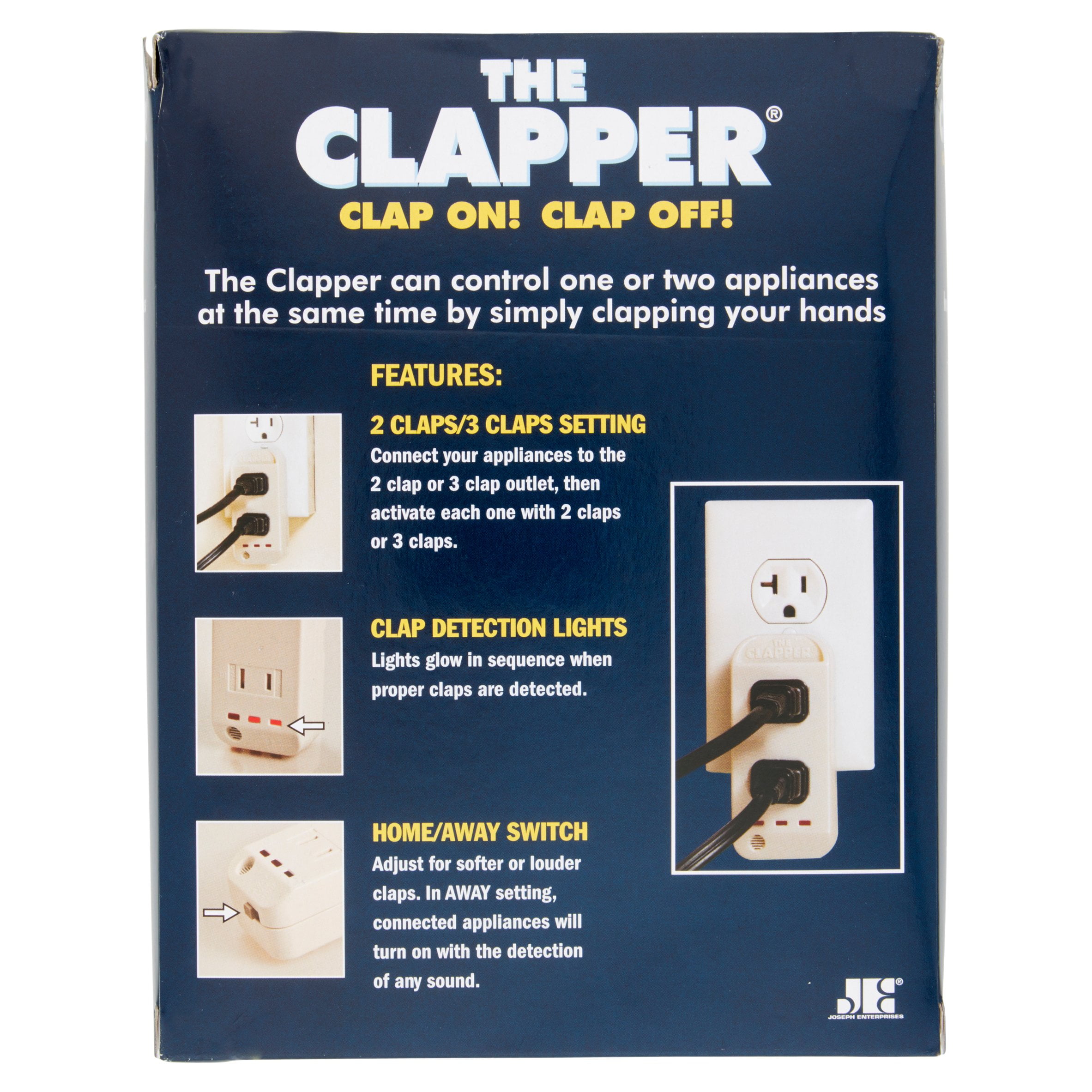 stempel aflevere underskud The Clapper! Wireless Sound Activated On/Off Switch with Clap Detection for  Electrical Outlets - Walmart.com