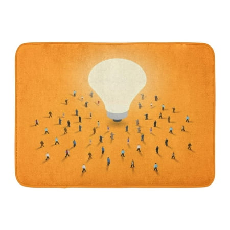 Ideas For A Tiny Bedroom GODPOK White Tiny Group of People Walking to Light Bulb It 'S Brainstorm Inspiration Idea Concept Isometric 10 Rug Doormat Bath Mat 23.6x15.7 inch ()