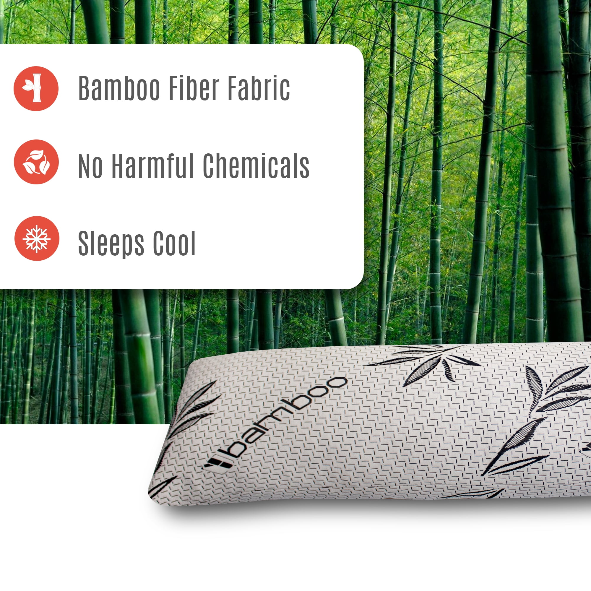 LOUNJ Body Pillows, 20 x 54, Shredded Gel Memory Foam
