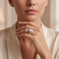 thumbnail image 6 of Rosec Jewels IGI Certified Lab Grown Diamond Engagement Ring Emerald Cut (E-VS1 Quality) - 4 Carat Huge Diamond Ring for Women, 925 Sterling Silver, US 4.00, 6 of 8