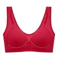 thumbnail image 2 of YWDJ Comfy Bras for Womens Front Closure Comfortable Bras Wireless Bras Wide Strap Full Coverage Push up Wrap Sleep Bras Padded Plus Size Lace Comfort Bras Solid Comfy Bras Red S, 2 of 3