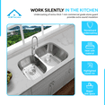 thumbnail image 3 of KBFmore 32 inch 16 Gauge Rust Resistant Classic Kitchen Sink, 60/40 Double Unequal Bowl Sink with 6 Pieces Sink Accessories, 3 of 11