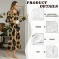thumbnail image 6 of Tutolipy Leopard Print Nightgowns for Women Long Sleeve Sleepwear Breathable Loungewear V Neck Sleepshirts for Home, 4XL, 6 of 7