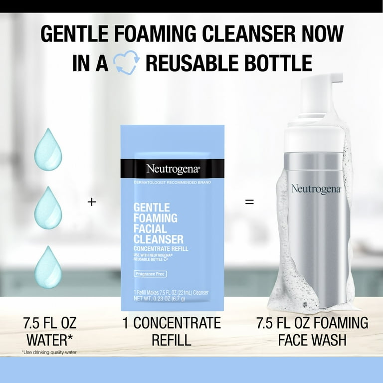Neutrogena Reusable Gentle Foaming Facial Cleanser, Face Wash