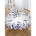 thumbnail image 5 of Purple Eucalyptus Leaves Round Tablecloth 54 inches Spring Summer Botanical Waterproof Oil-Proof Table Cloth Round Table Cover for Holiday Party Picnic Dinner Decor Indoor and Outdoor Use, 5 of 9