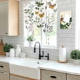 thumbnail image 6 of Green Plant Tie Up Curtain 45 Inches Long, Wildflower Butterfly Floral Leaf Botanical Balloon Style Kitchen Window Curtain Over Sink, Small Window Rod Pocket Curtain 34"x45", 6 of 9